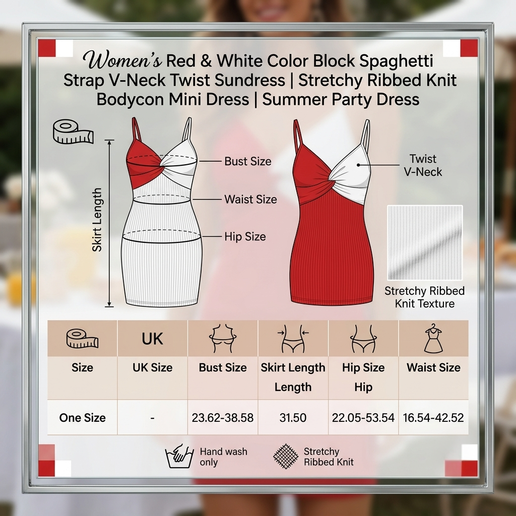 Women's Ribbed Knit Bodycon Mini Dress, Spaghetti Strap V Neck Summer Sundress Size Guide