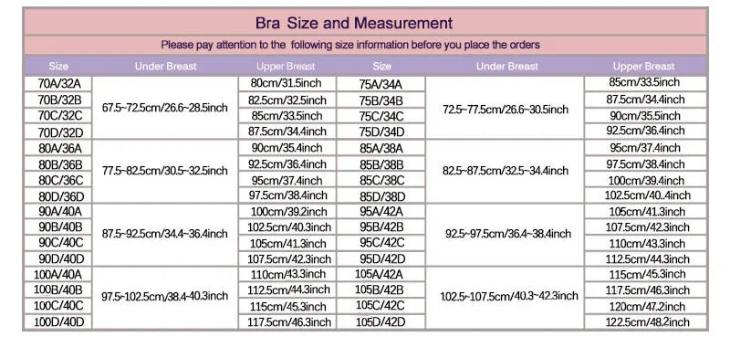 Women's Floral Lace Lingerie Set, Embroidered Push Up Bra & Thong Set Size Guide