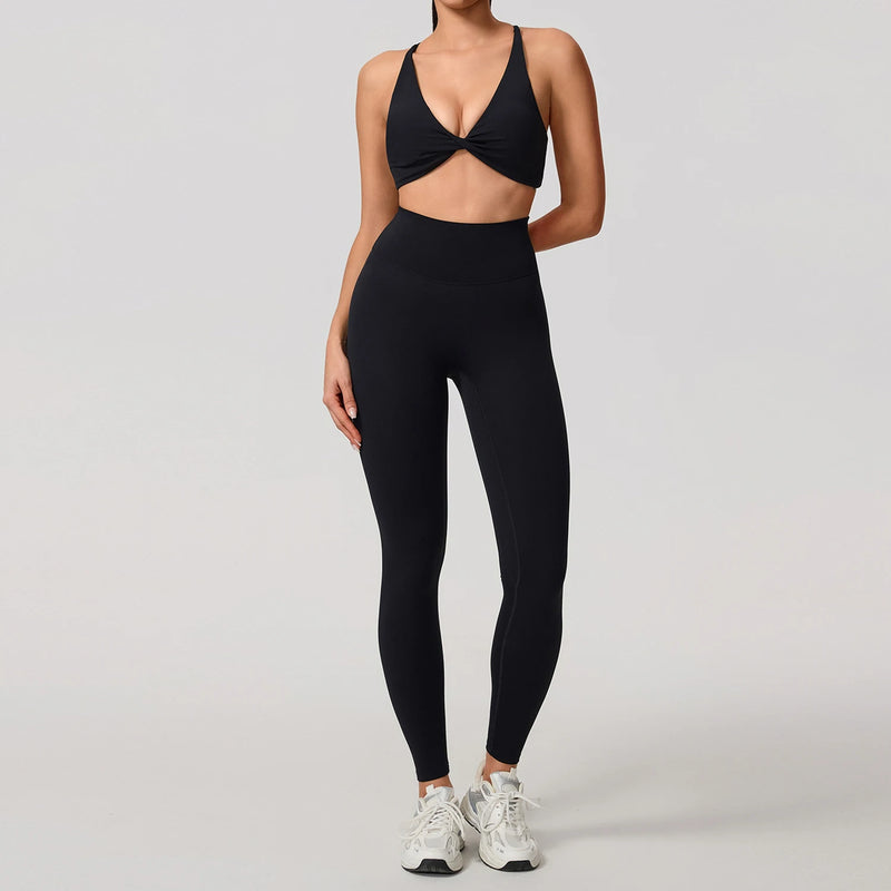 Women's Yoga Set, Quick Dry Sports Bra & Leggings, 2 Piece Gym Workout Outfit