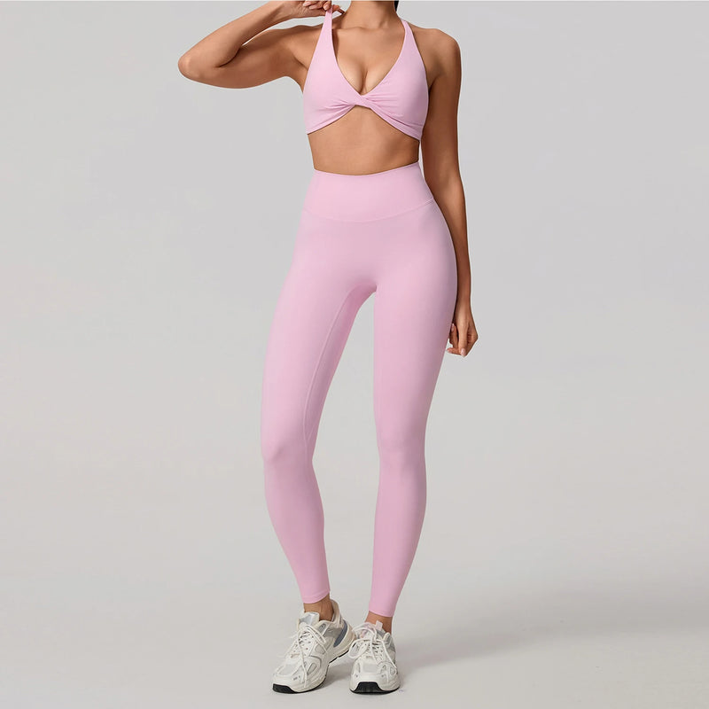 Women's Yoga Set, Quick Dry Sports Bra & Leggings, 2 Piece Gym Workout Outfit