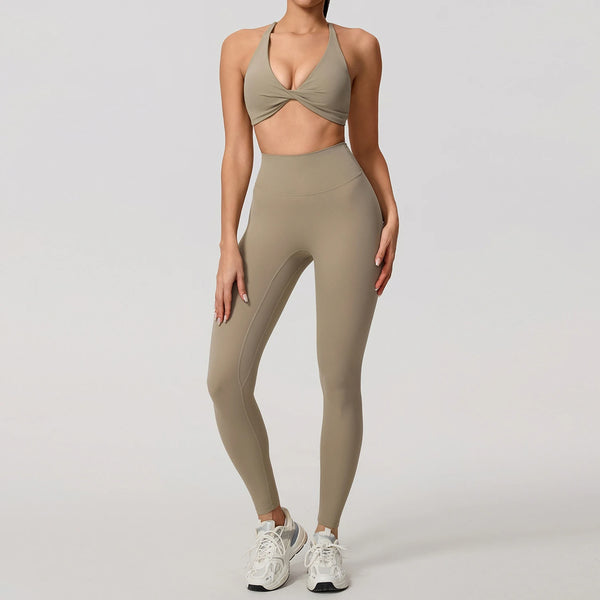 Women's Yoga Set, Quick Dry Sports Bra & Leggings, 2 Piece Gym Workout Outfit