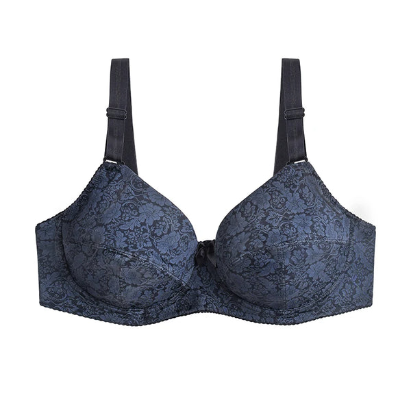 Women's Wire Free Full Cup Bra, Plus Size Seamless Embroidered Lingerie