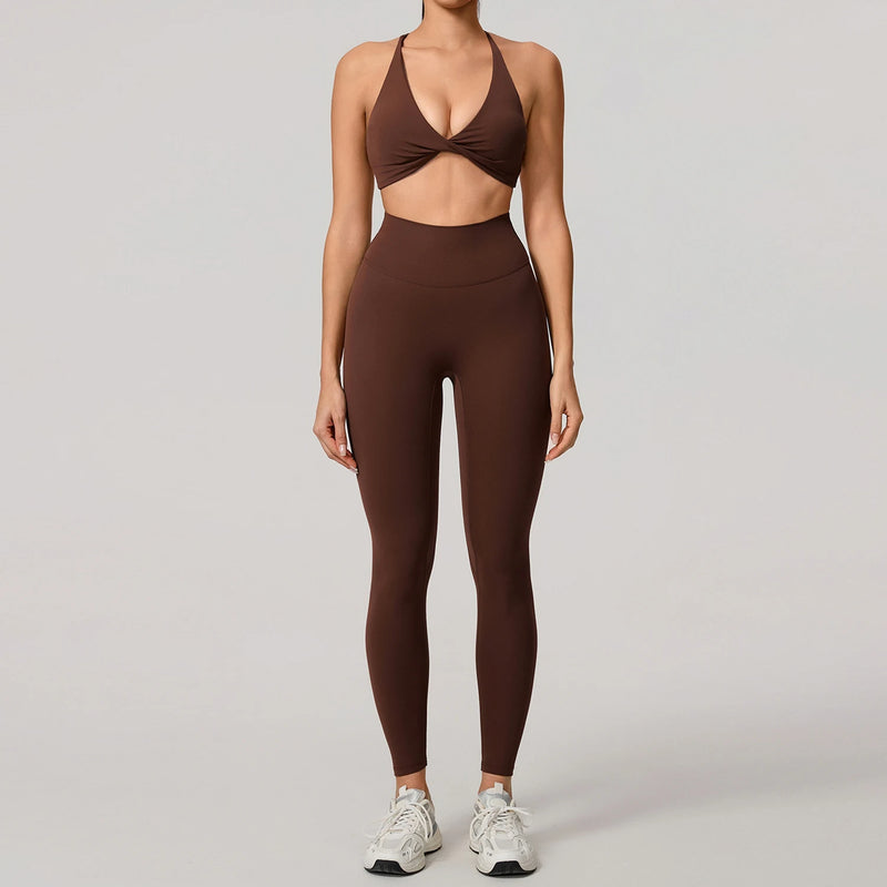 Women's Yoga Set, Quick Dry Sports Bra & Leggings, 2 Piece Gym Workout Outfit