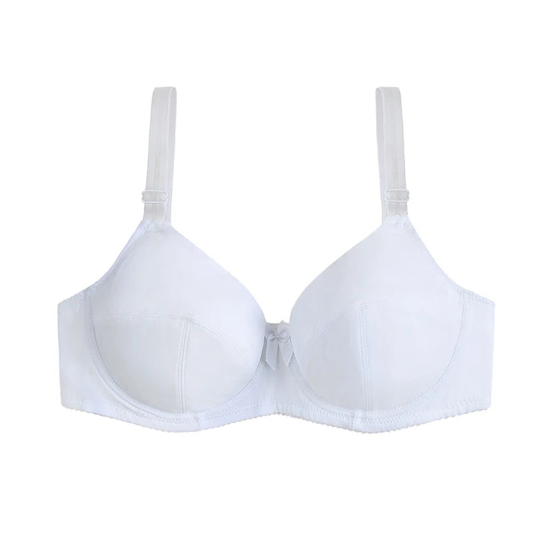 Women's Wire Free Full Cup Bra, Plus Size Seamless Embroidered Lingerie