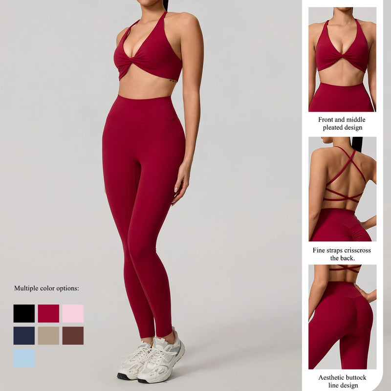 Women's Yoga Set, Quick Dry Sports Bra & Leggings, 2 Piece Gym Workout Outfit